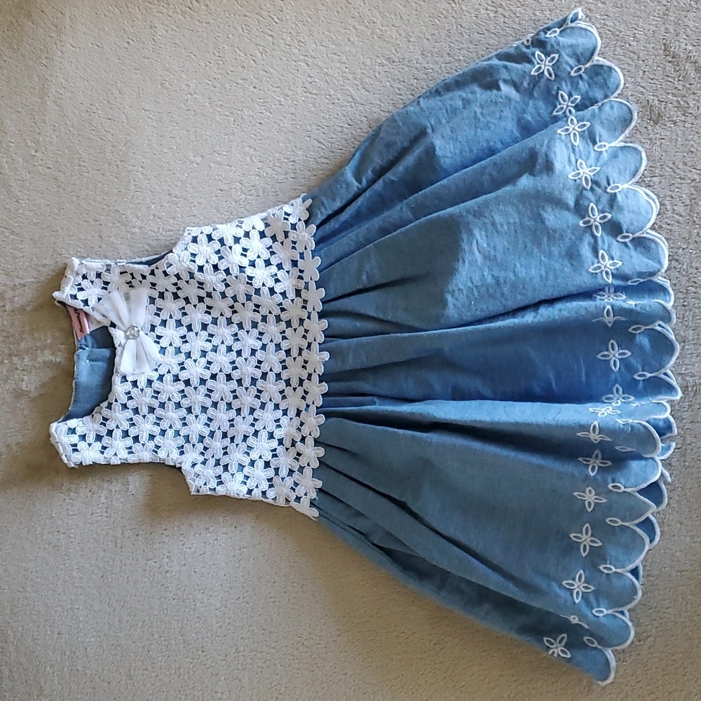 Toddler Girl Crochet Popover and Chambray Dress (NWT)